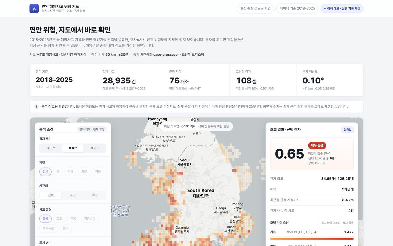 해양사고 위험 예측 시스템 개발